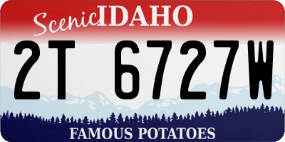 ID license plate 2T6727W