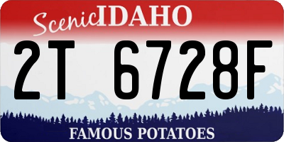ID license plate 2T6728F