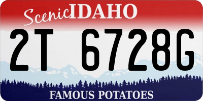 ID license plate 2T6728G