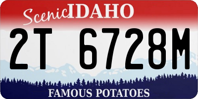 ID license plate 2T6728M