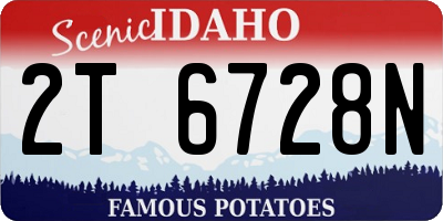 ID license plate 2T6728N