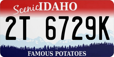 ID license plate 2T6729K