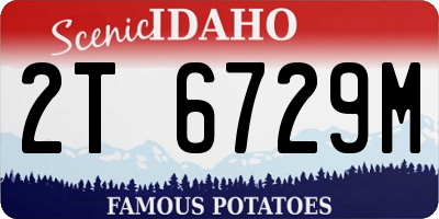 ID license plate 2T6729M