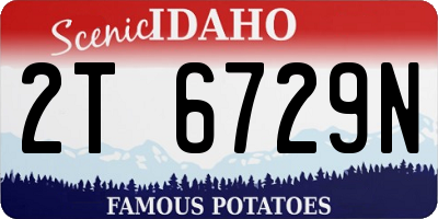 ID license plate 2T6729N