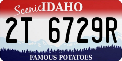 ID license plate 2T6729R