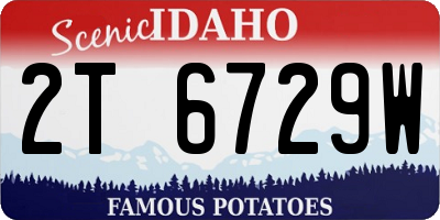 ID license plate 2T6729W