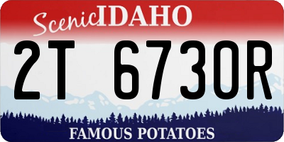ID license plate 2T6730R