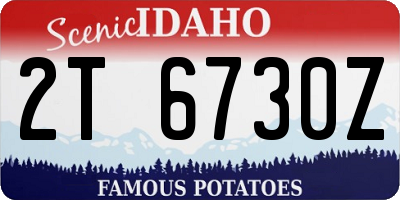 ID license plate 2T6730Z