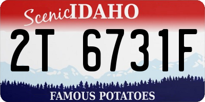 ID license plate 2T6731F