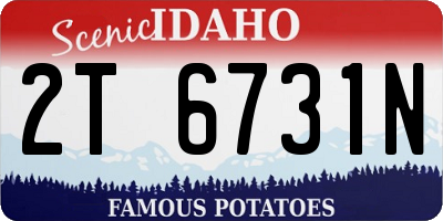 ID license plate 2T6731N