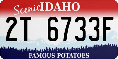 ID license plate 2T6733F