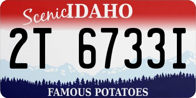 ID license plate 2T6733I