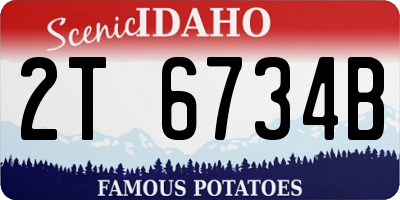 ID license plate 2T6734B