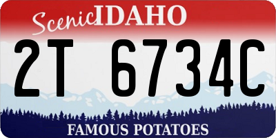 ID license plate 2T6734C
