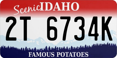 ID license plate 2T6734K