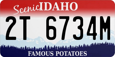 ID license plate 2T6734M