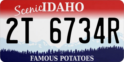 ID license plate 2T6734R