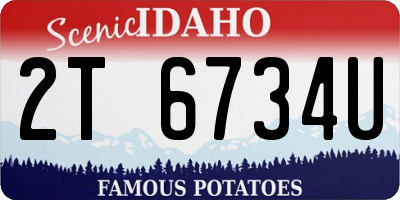 ID license plate 2T6734U