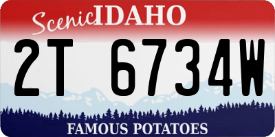 ID license plate 2T6734W