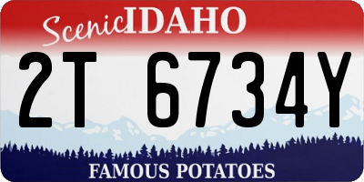 ID license plate 2T6734Y