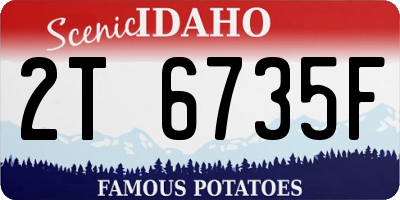 ID license plate 2T6735F