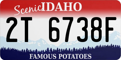 ID license plate 2T6738F