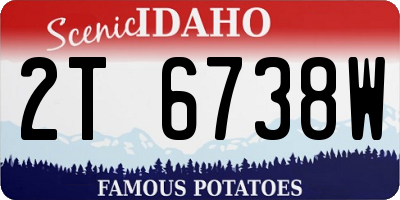 ID license plate 2T6738W