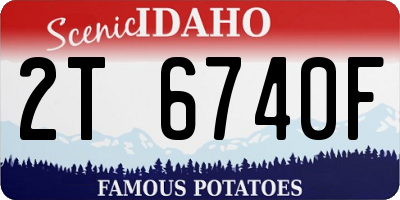 ID license plate 2T6740F