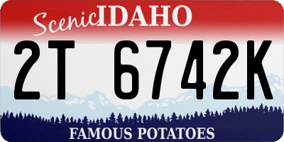 ID license plate 2T6742K