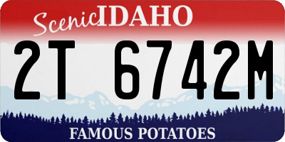 ID license plate 2T6742M