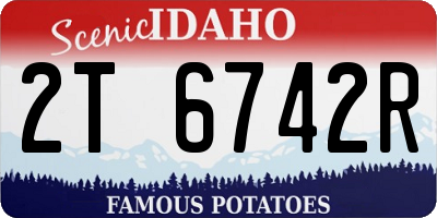 ID license plate 2T6742R