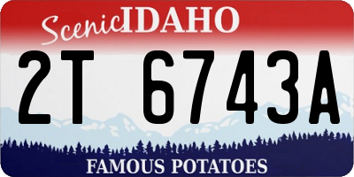 ID license plate 2T6743A