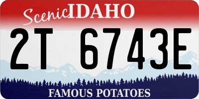 ID license plate 2T6743E