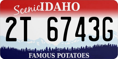 ID license plate 2T6743G