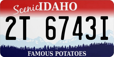 ID license plate 2T6743I