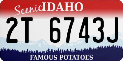 ID license plate 2T6743J