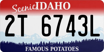 ID license plate 2T6743L
