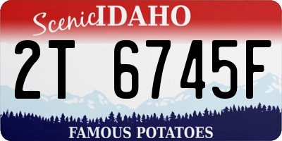 ID license plate 2T6745F