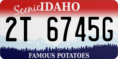 ID license plate 2T6745G