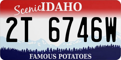 ID license plate 2T6746W