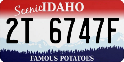 ID license plate 2T6747F