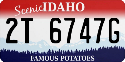 ID license plate 2T6747G