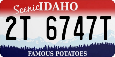ID license plate 2T6747T