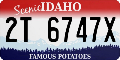 ID license plate 2T6747X