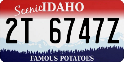 ID license plate 2T6747Z