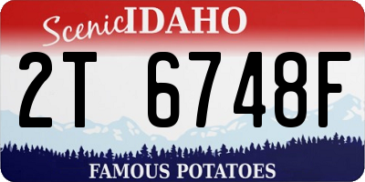 ID license plate 2T6748F