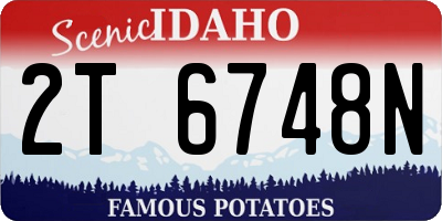 ID license plate 2T6748N