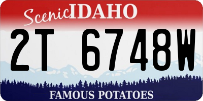 ID license plate 2T6748W