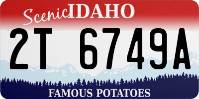 ID license plate 2T6749A