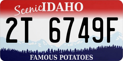 ID license plate 2T6749F